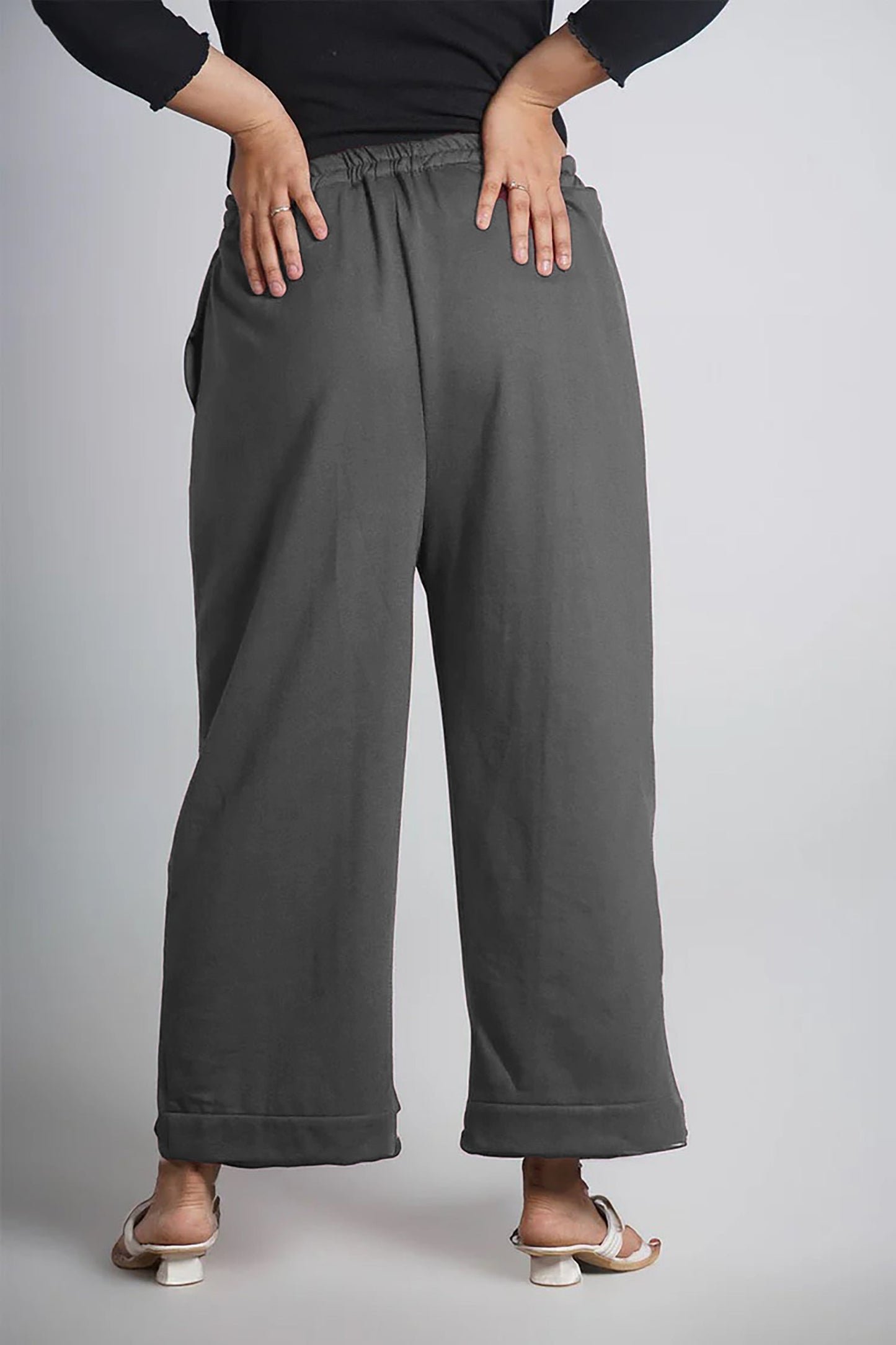 Grey Fleece Palazzo