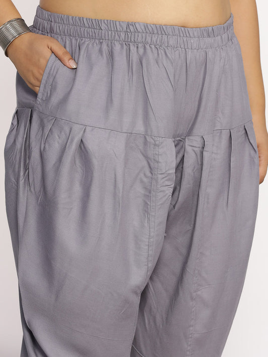 Grey Rayon Tulip Salwar