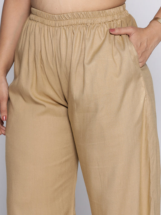 Khaki Palazzo Pants