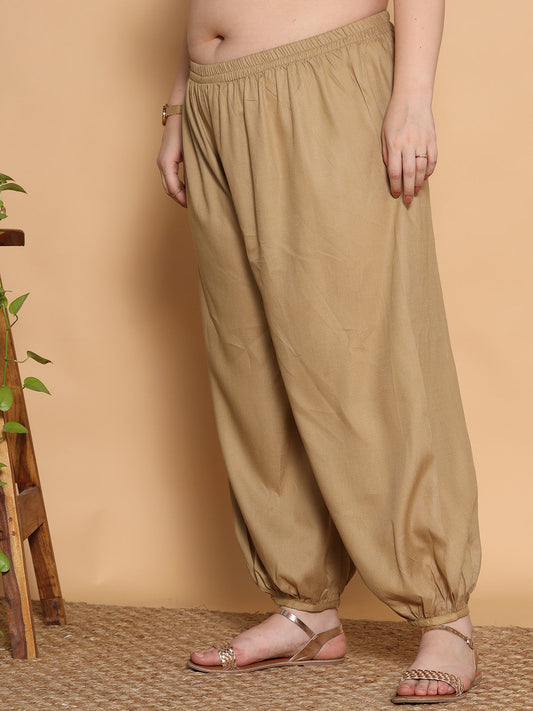 Khaki Rayon Balloon Salwar