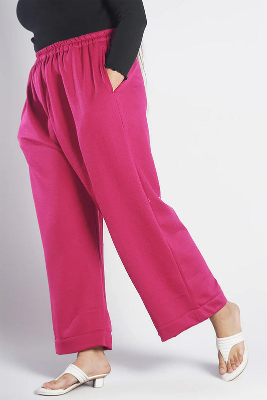 Magenta Fleece Palazzo