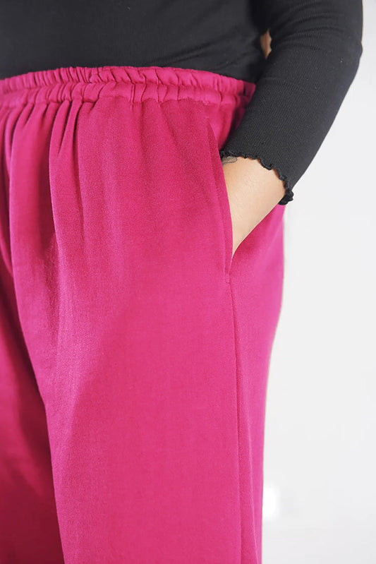 Magenta Fleece Palazzo