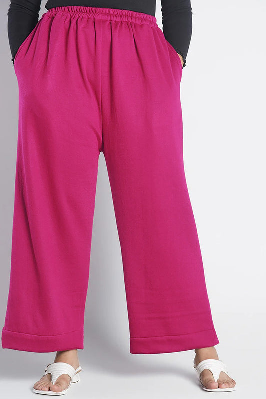 Magenta Fleece Palazzo