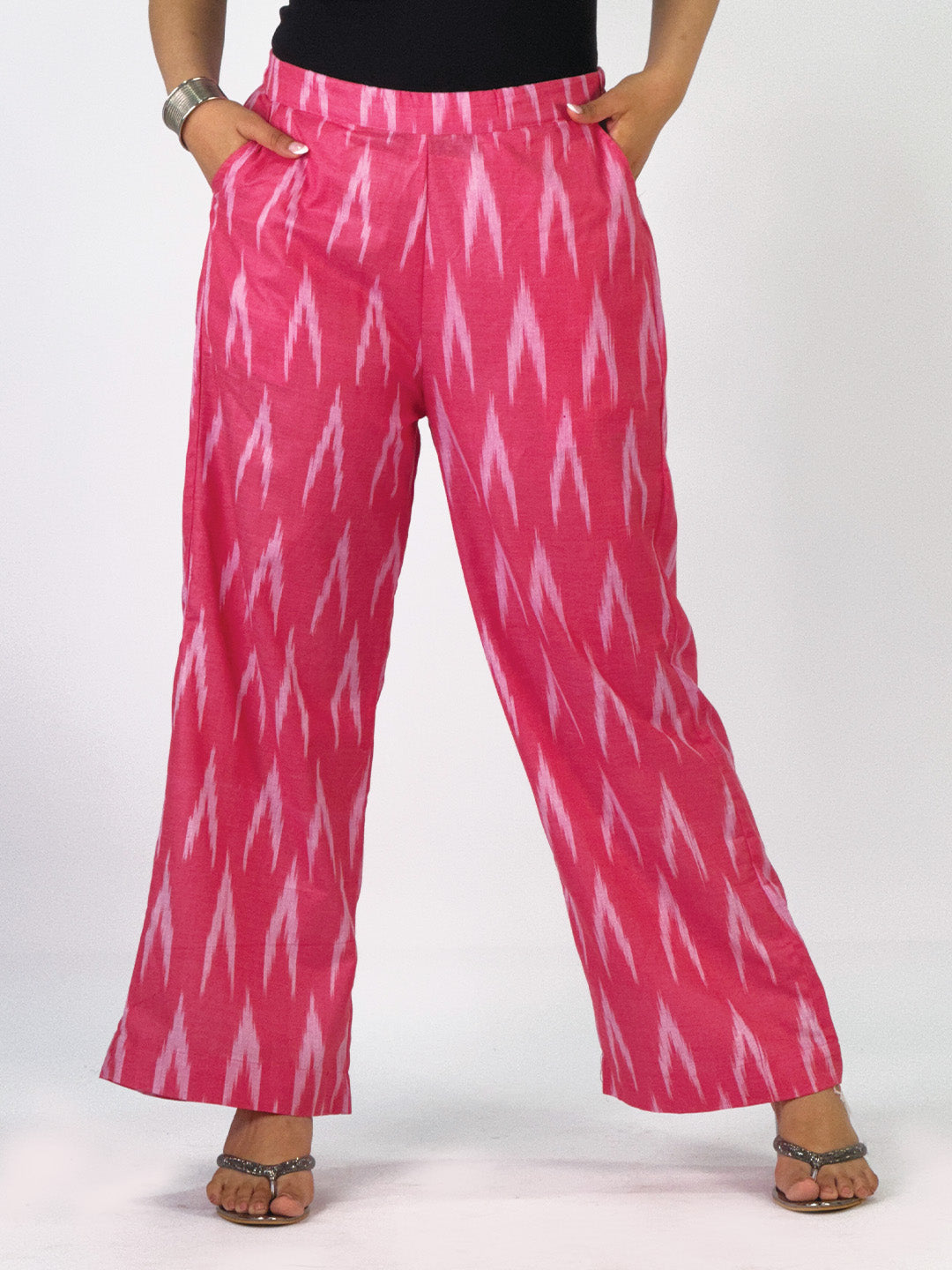 Magenta Ikat Palazzo Pants