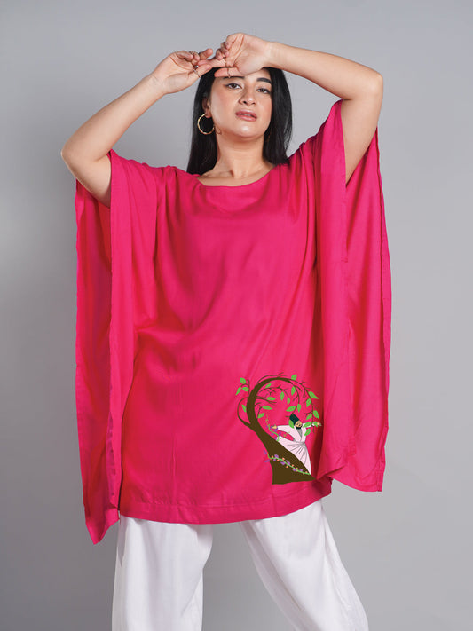 Magenta Kaftan Kurta - Sufi