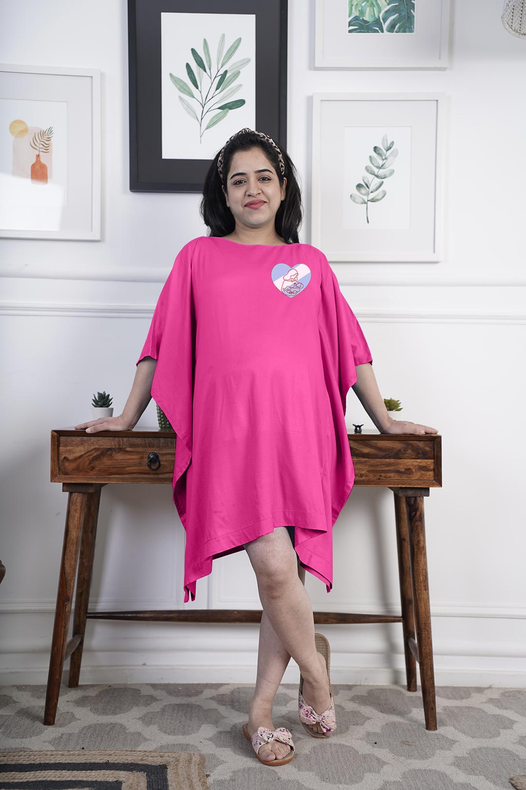 Magenta Rayon MaternityKaftan - MaternityMagic