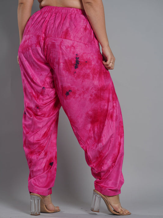 Magenta Rayon TieDyeSalwar