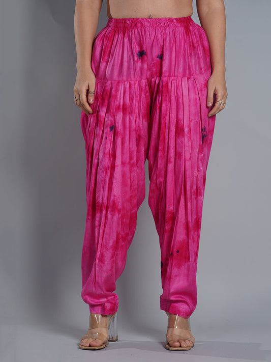 Magenta Rayon TieDyeSalwar