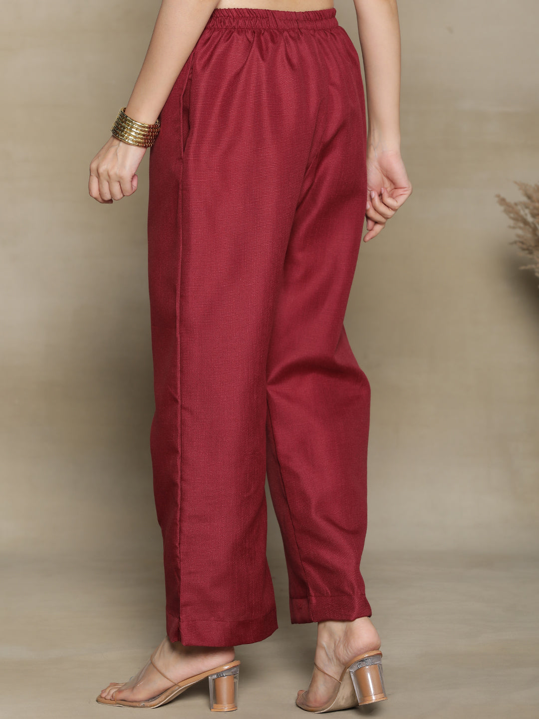 Maroon CottonSlub Palazzo