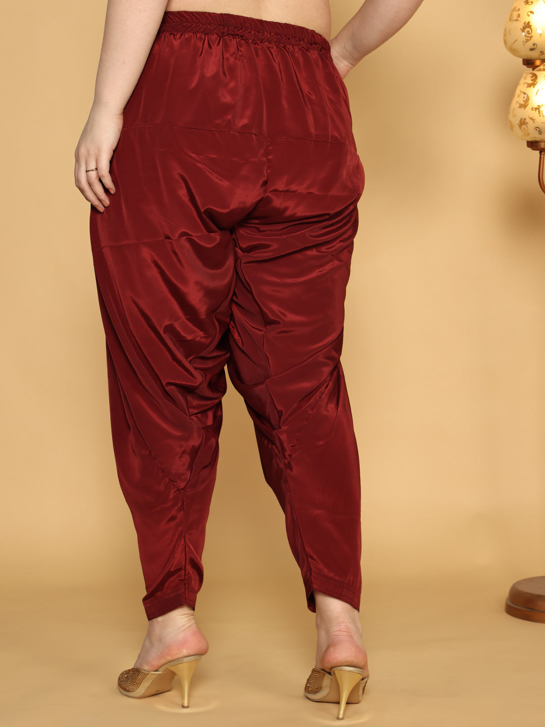 Maroon Crepe Silk Salwar