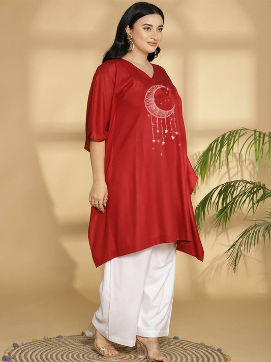 Maroon Kaftan Kurta - Chaand