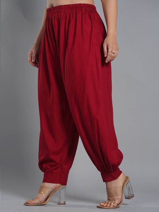 Maroon Rayon AfghaniSalwar