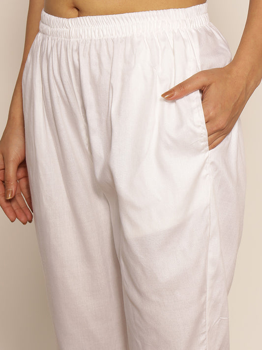 MilkyWhite Rayon Pants