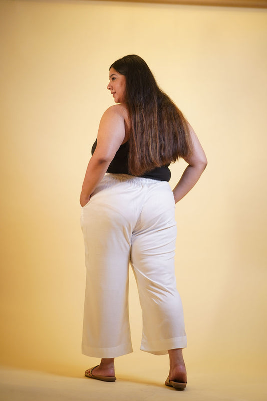 MilkyWhite Rayon PrintedPalazzoPants - Ethnoblanc