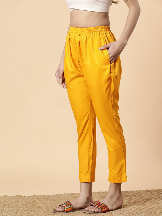 Mustard Rayon Pants