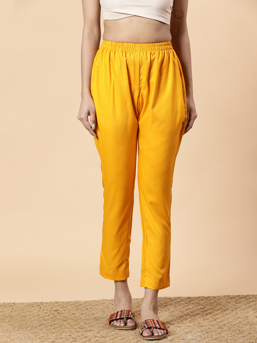 Mustard Yeloow Coloured Super Soft Rayon Solid Breathable and