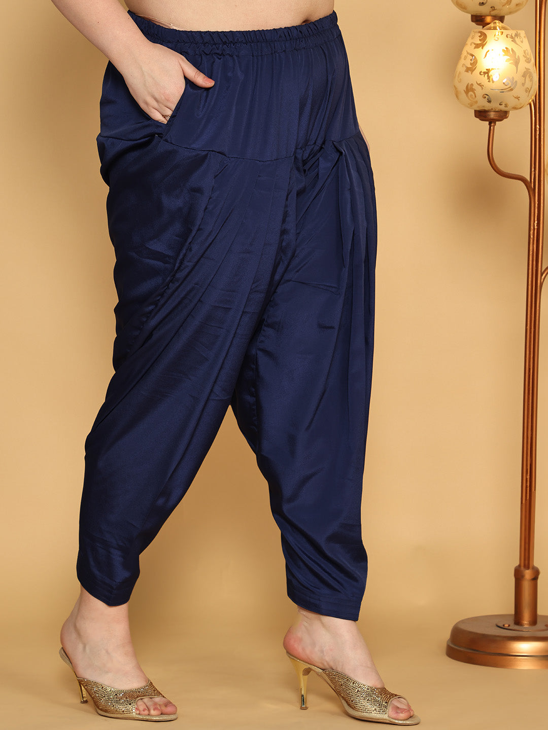 Navy Crepe Silk Salwar