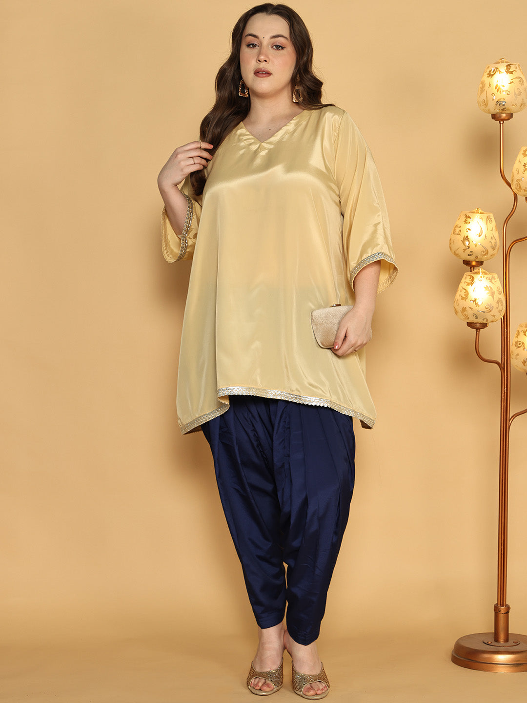 Navy Crepe Silk Salwar