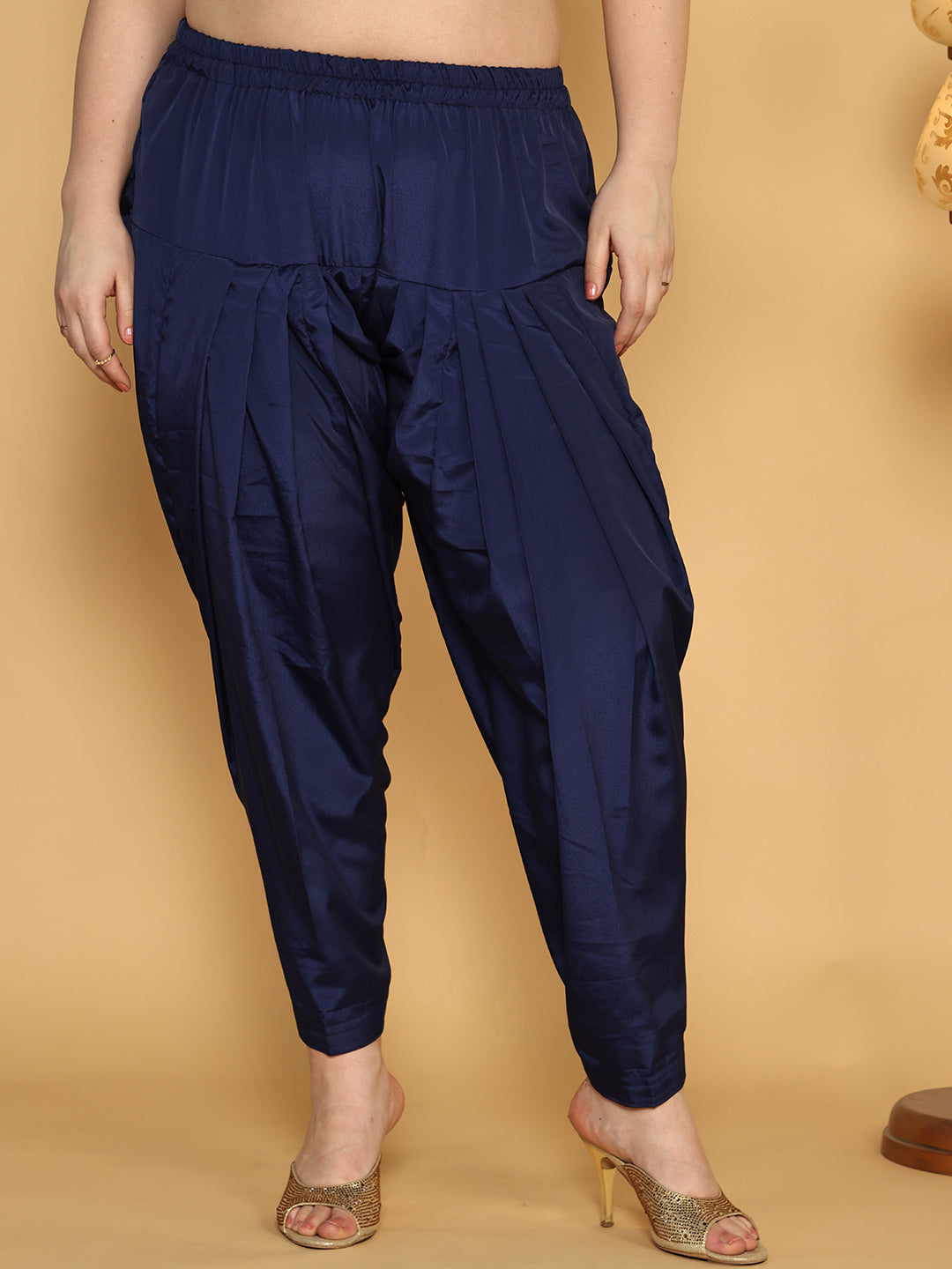 Navy Crepe Silk Salwar