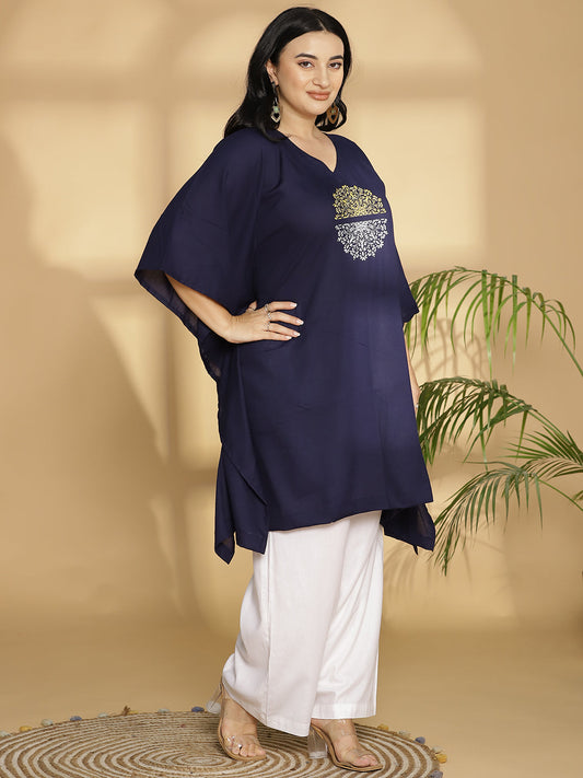 Navy Kaftan Kurta - Chakra