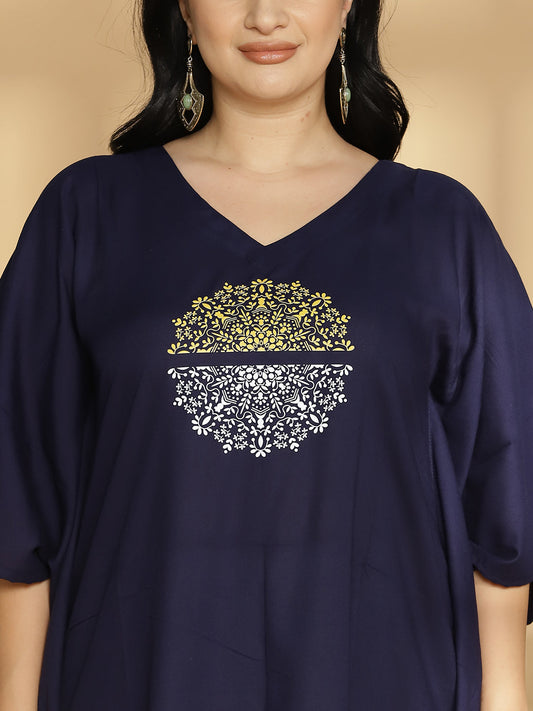 Navy Kaftan Kurta - Chakra