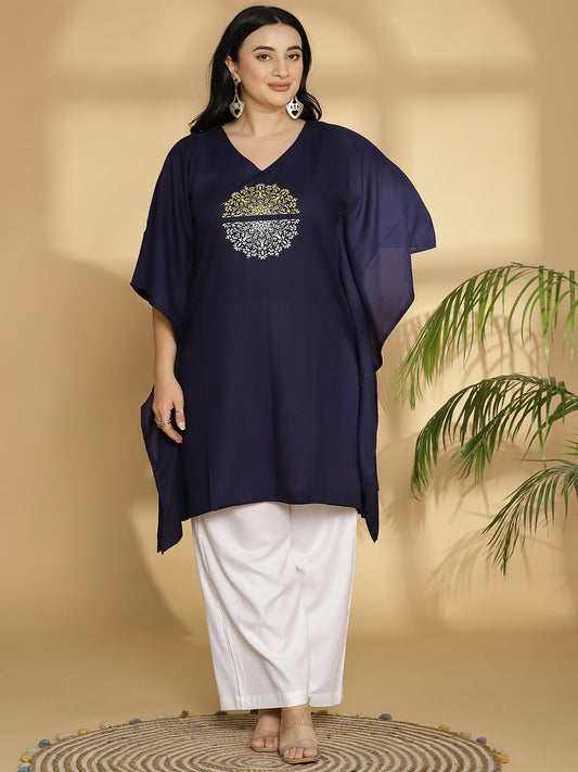 Navy Kaftan Kurta - Chakra