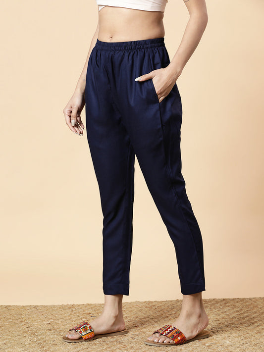 Navy Rayon Pants