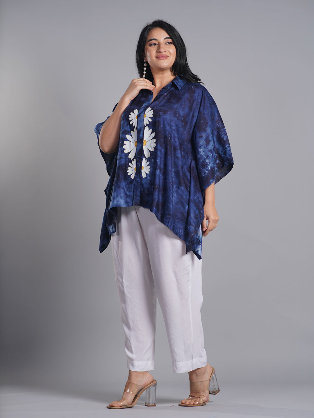 Navy TieDyeKaftanTop - BlueLagoona