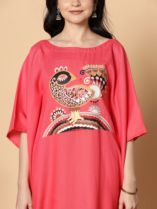 Peach Kaftan Kurta - Birdie
