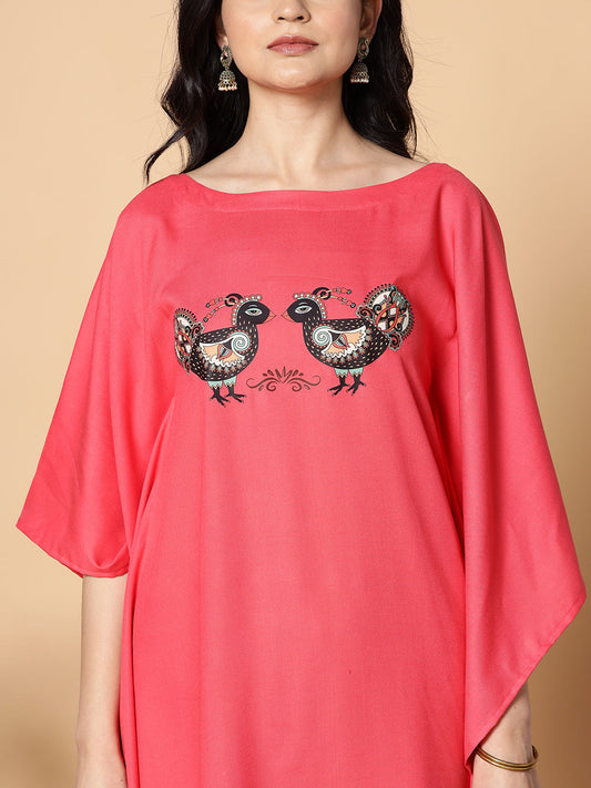 Peach Kaftan Kurta - Chidiya