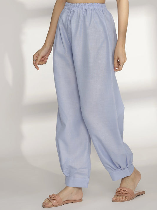 PowderBlue CottonSlub AfghaniSalwar