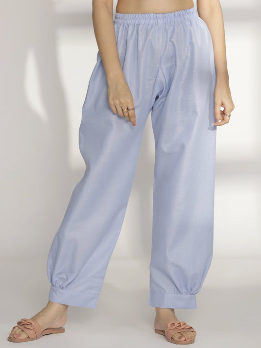 PowderBlue CottonSlub AfghaniSalwar