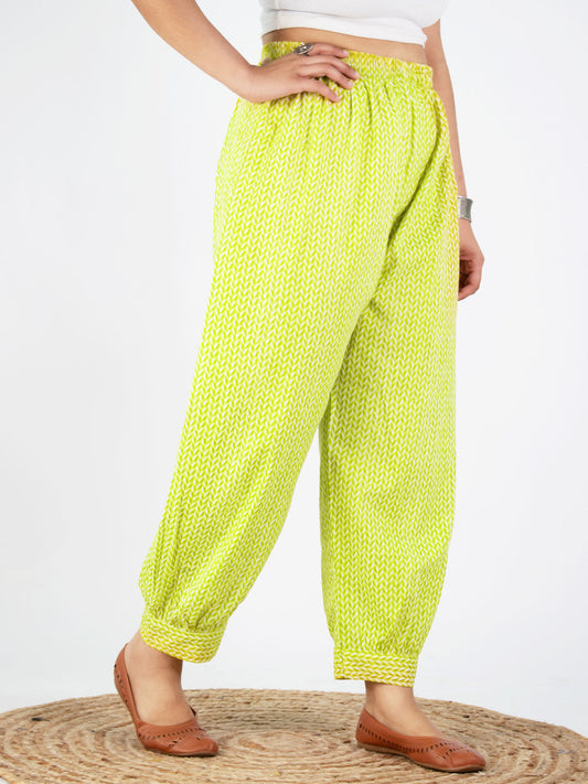 Printed Cotton Afghani Salwar - LimePrism