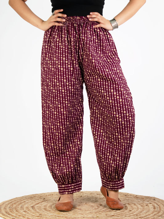 Printed Cotton Afghani Salwar - WinePearls