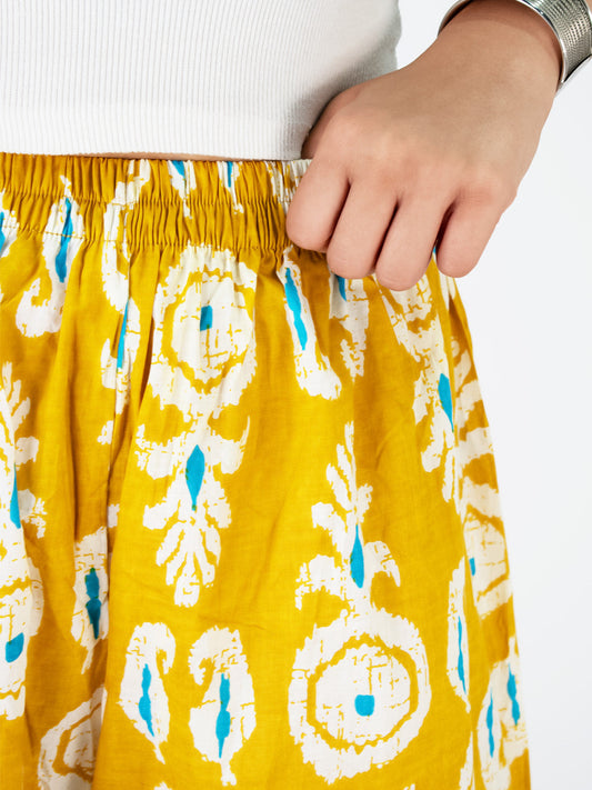 Printed Cotton Balloon Salwar - YellowBoho