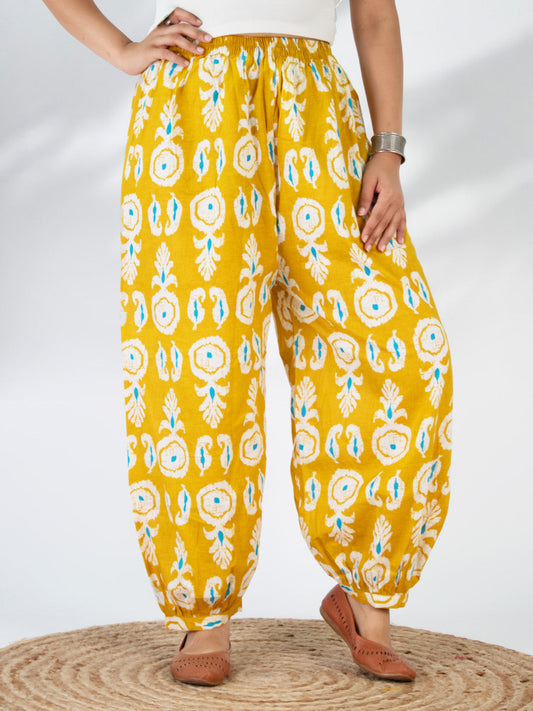 Printed Cotton Balloon Salwar - YellowBoho