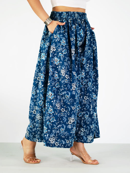 Printed Cotton Flared Palazzo - NeelSaar