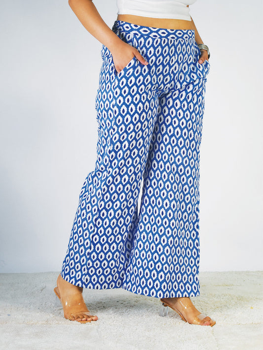 Printed Cotton Palazzo Pants - Mistelle