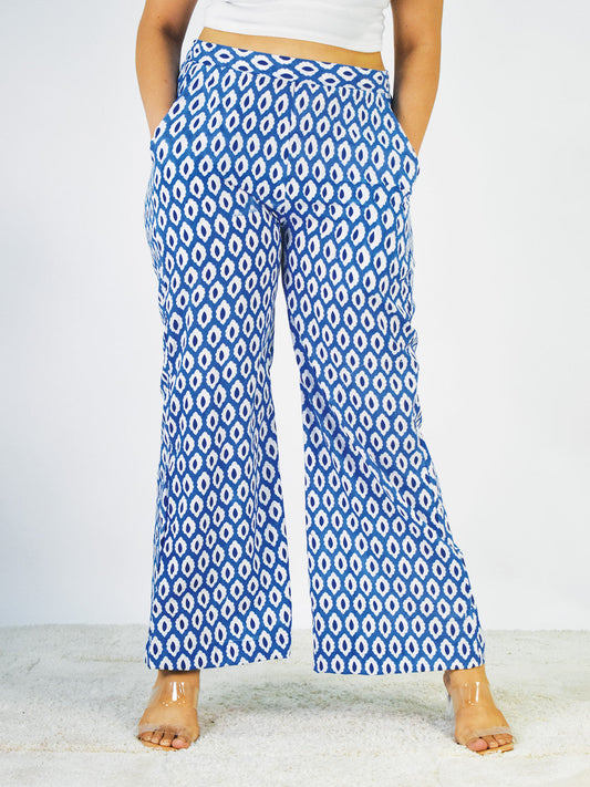 Printed Cotton Palazzo Pants - Mistelle