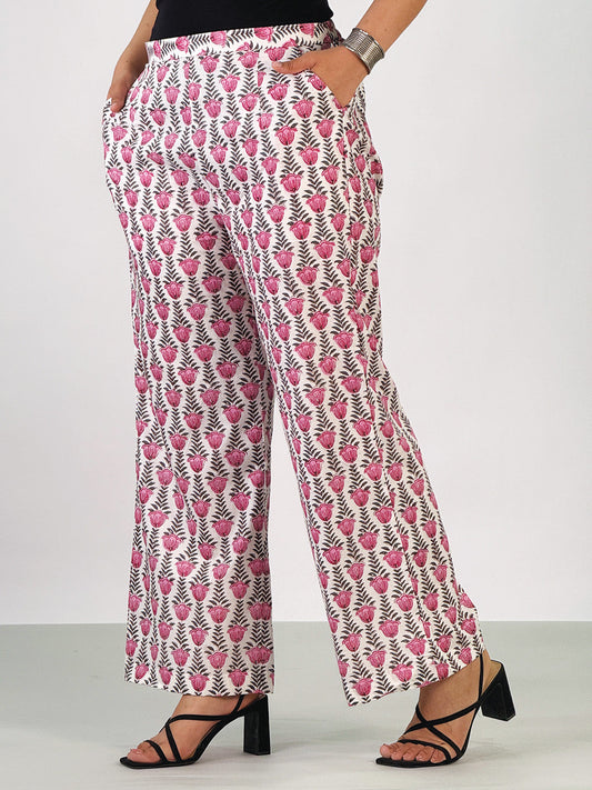 Printed Cotton Palazzo Pants - Noorani