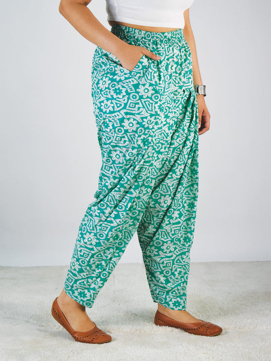 Printed Cotton Salwar - GreenAzure