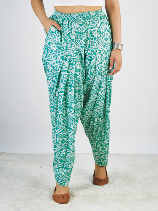 Printed Cotton Salwar - GreenAzure