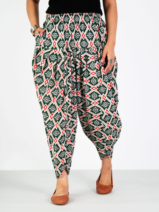 Printed Cotton Tulip Salwar - GreenStencil