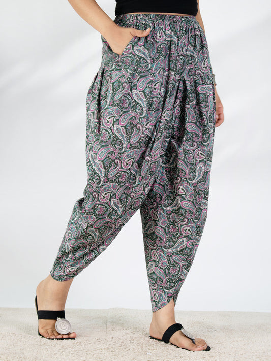 Printed Cotton Tulip Salwar - GreenSwirl