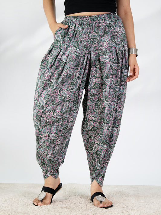 Printed Cotton Tulip Salwar - GreenSwirl