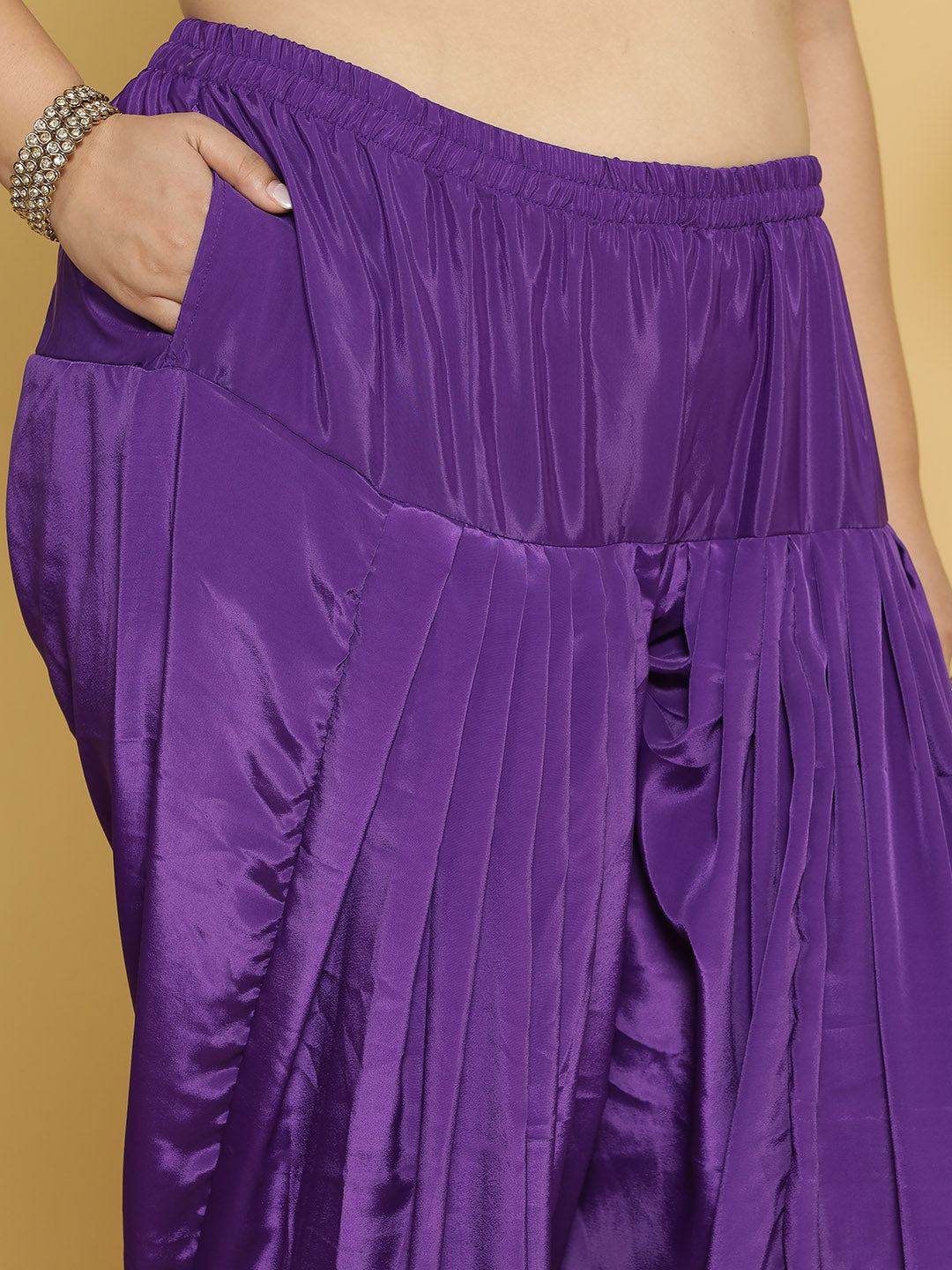 Purple Crepe Silk Salwar