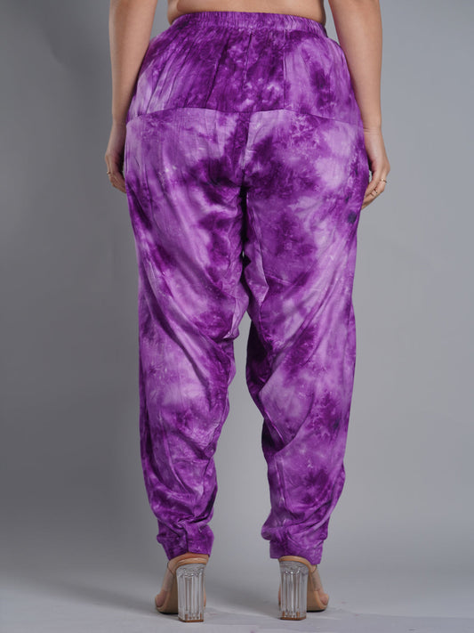 Purple Rayon TieDyeSalwar