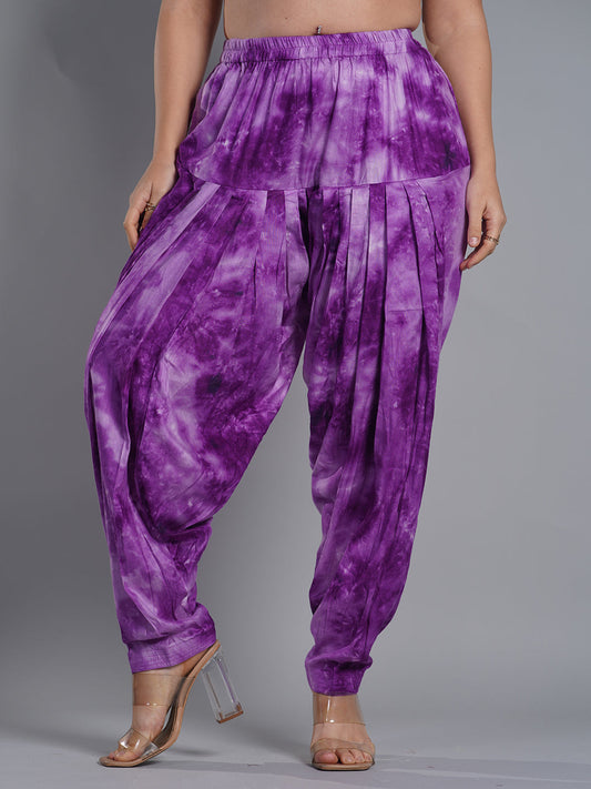 Purple Rayon TieDyeSalwar