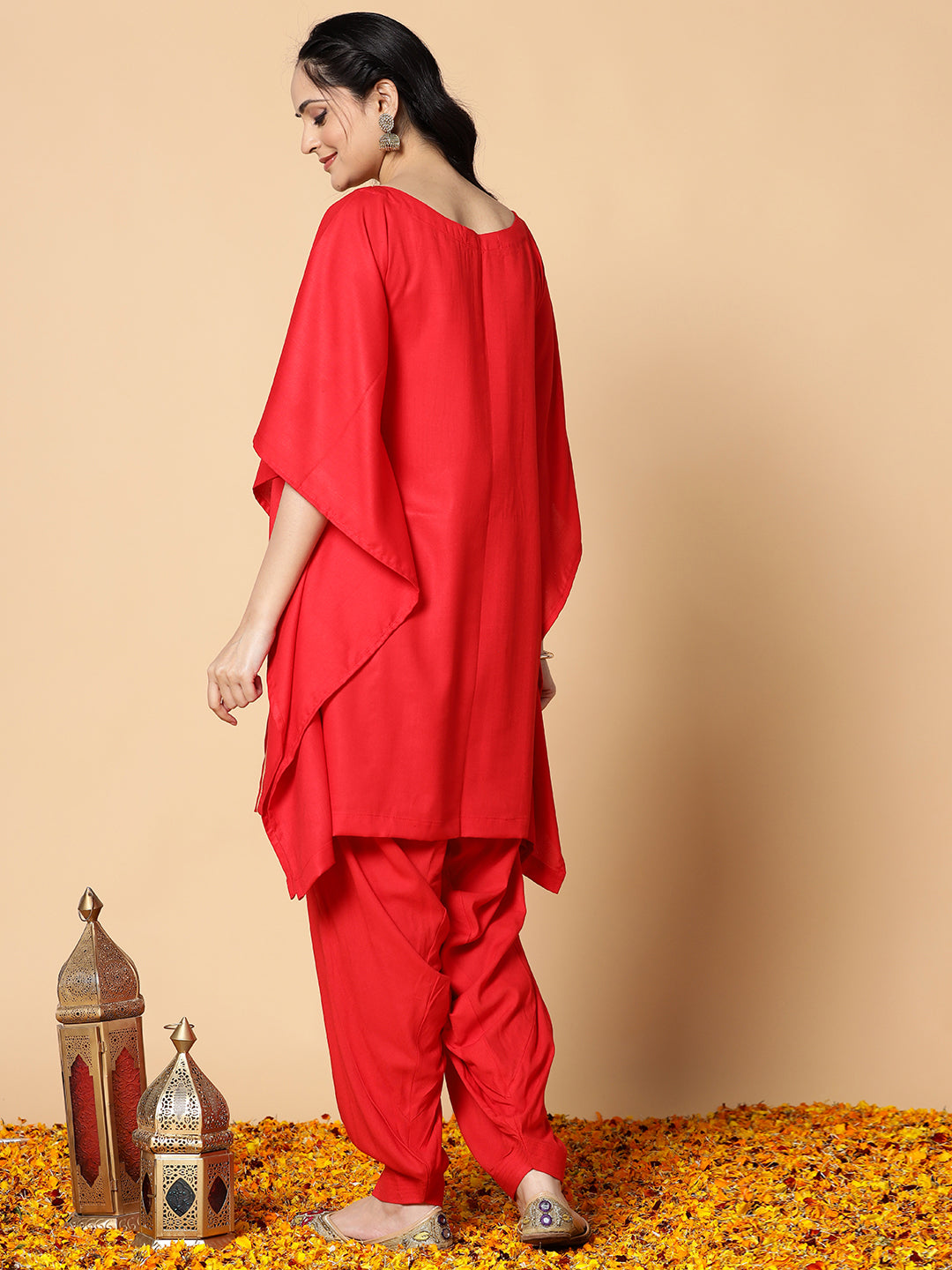 Red Festive Kaftan Kurta - Rojo