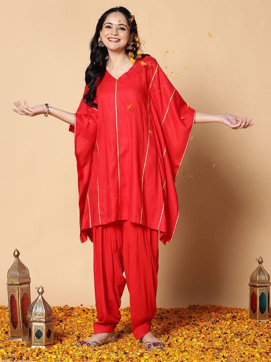 Red Festive Kaftan Kurta - Rojo